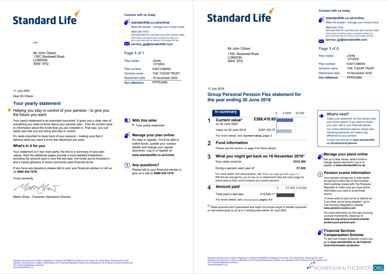 download United Kingdom Standard Life utility bill template in Word and PDF format, 7 pages 1 2 PDF template